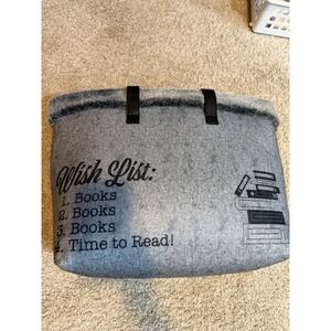 Barnes and Noble Books Wish List Faux Fur Messenger Tote Bag Size 16x14x5 Gray